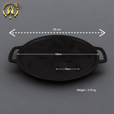 5-Pit Cast Iron Mini Dosa & Idli Pan