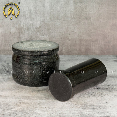 4 Inch Granite Mortar Pestle | idikallu | Khalbatta | Molcajete