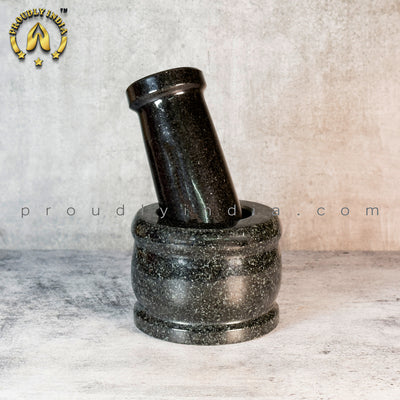 4 Inch Granite Mortar Pestle | idikallu | Khalbatta | Molcajete