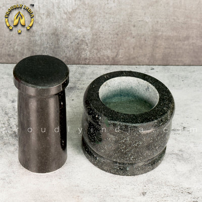 4 Inch Granite Mortar Pestle | idikallu | Khalbatta | Molcajete