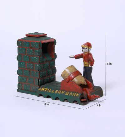 Iron Antique Artillery Money Piggy Bank