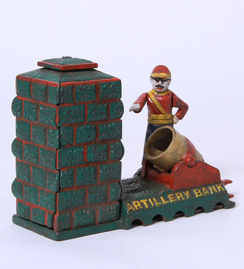 Iron Antique Artillery Money Piggy Bank