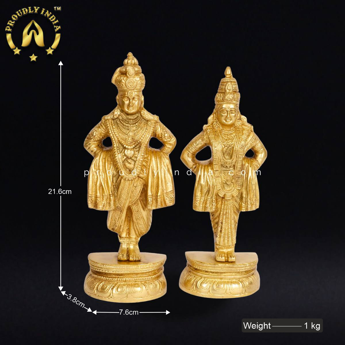 8.5" Lord Vitthal Rukmini Idols
