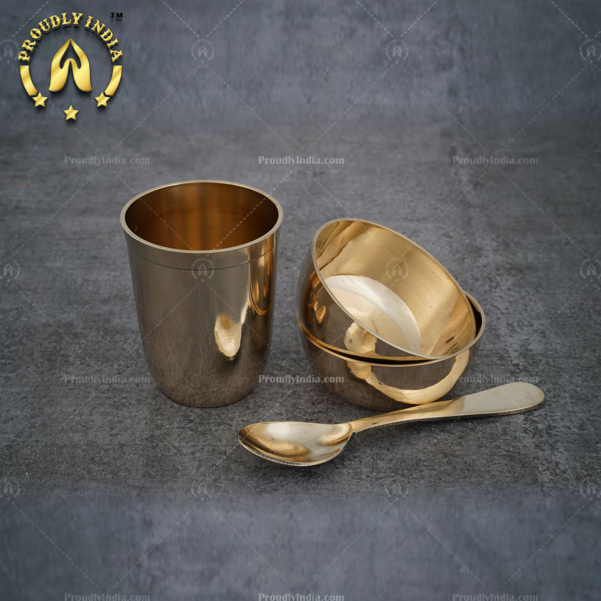10 Inch Bronze 5 Piece Dinner Thali Set