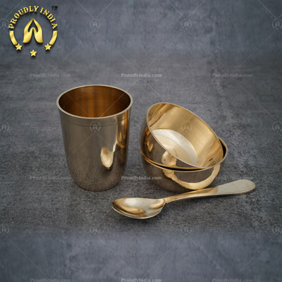 10 Inch Bronze 5 Piece Dinner Thali Set