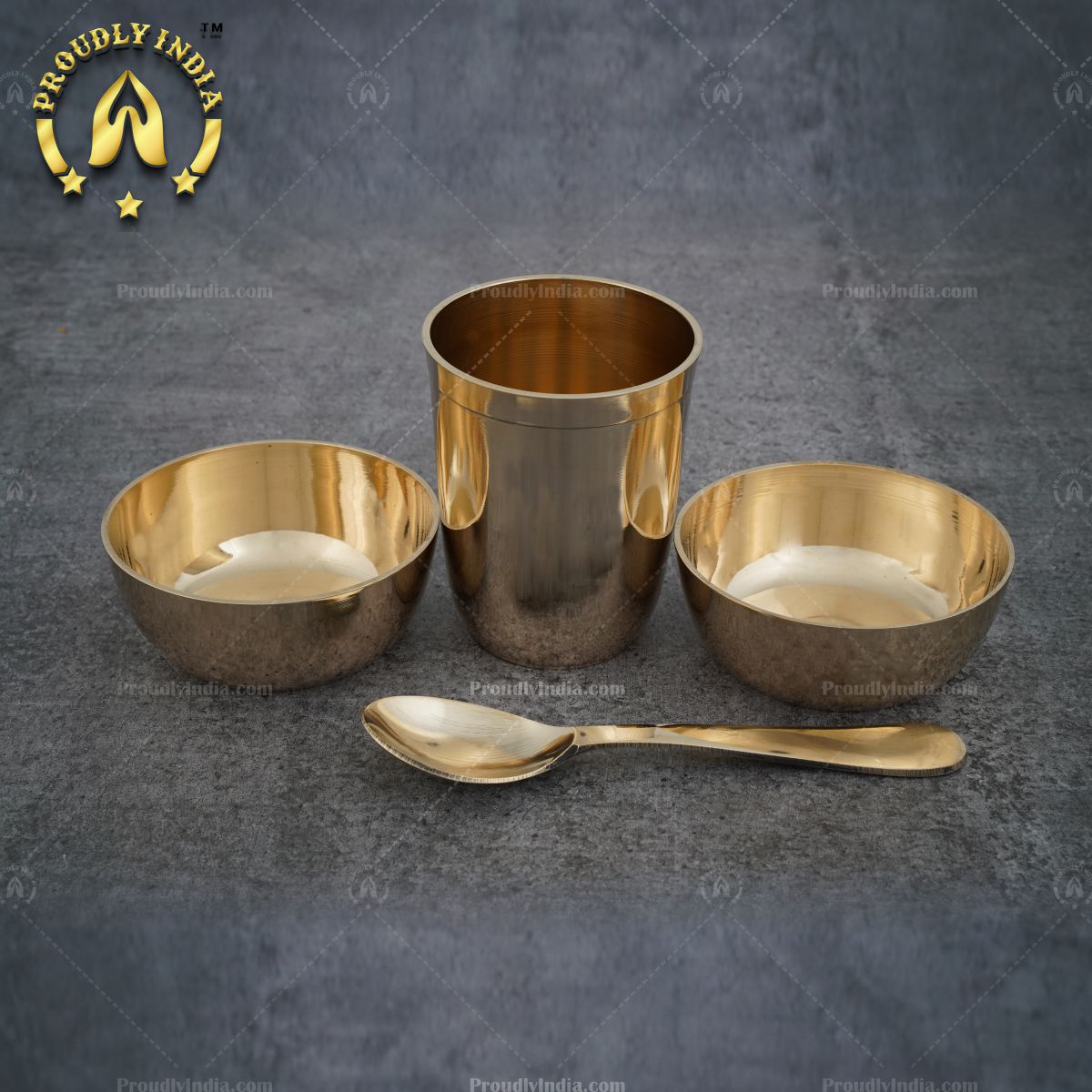 10 Inch Bronze 5 Piece Dinner Thali Set