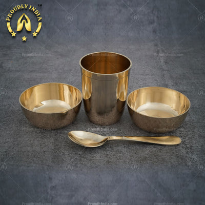 10 Inch Bronze 5 Piece Dinner Thali Set