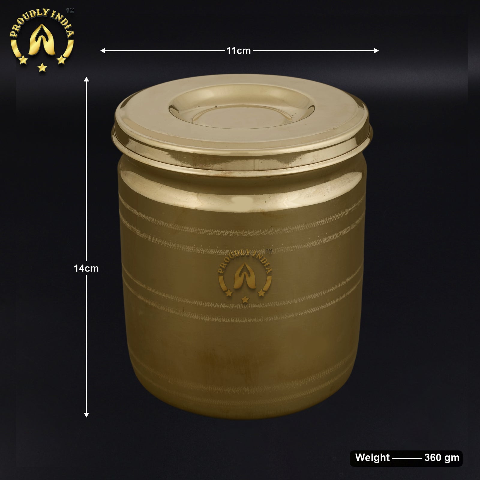 Set of 3 Brass Storage Container