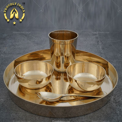 10 Inch Bronze 5 Piece Dinner Thali Set