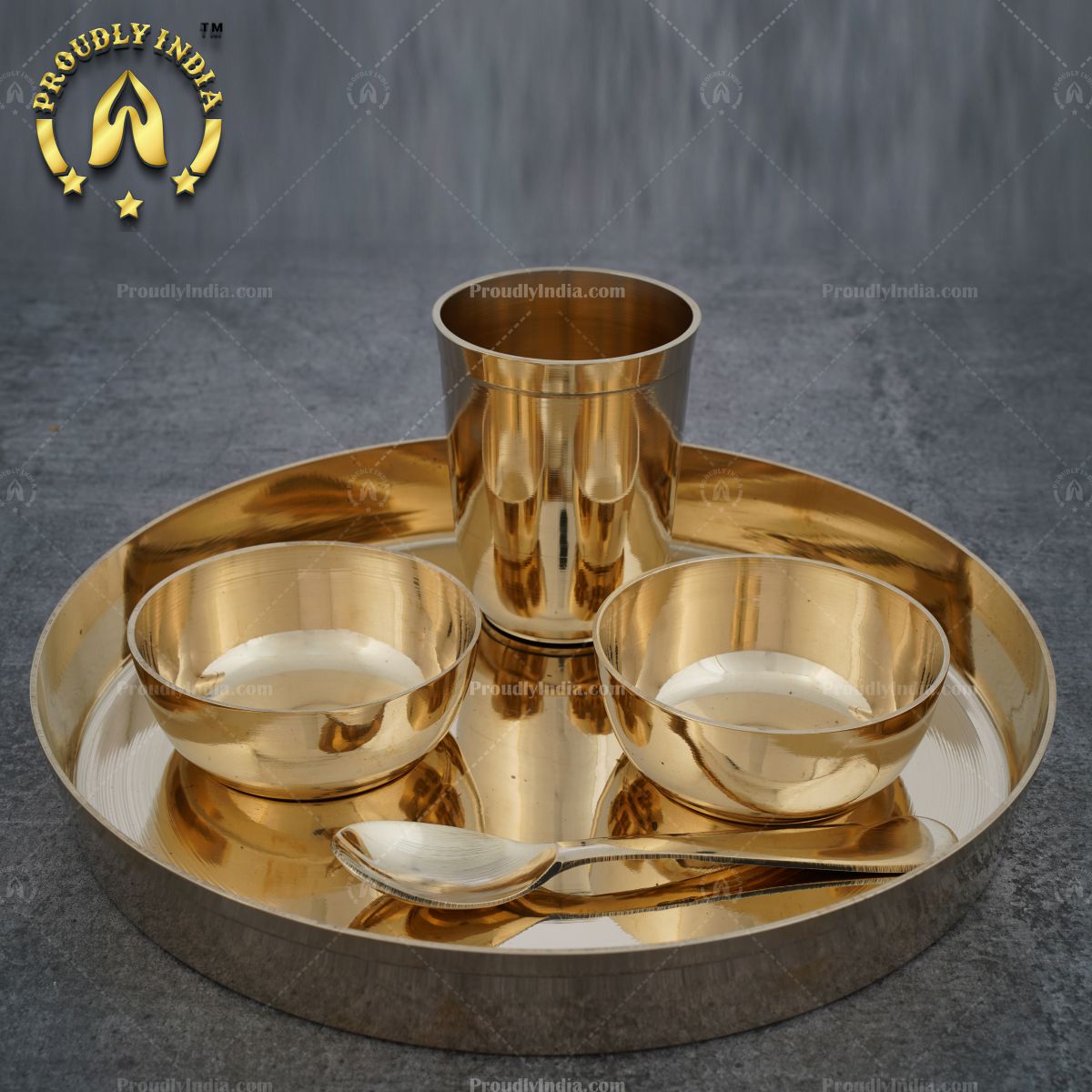 10 Inch Bronze 5 Piece Dinner Thali Set