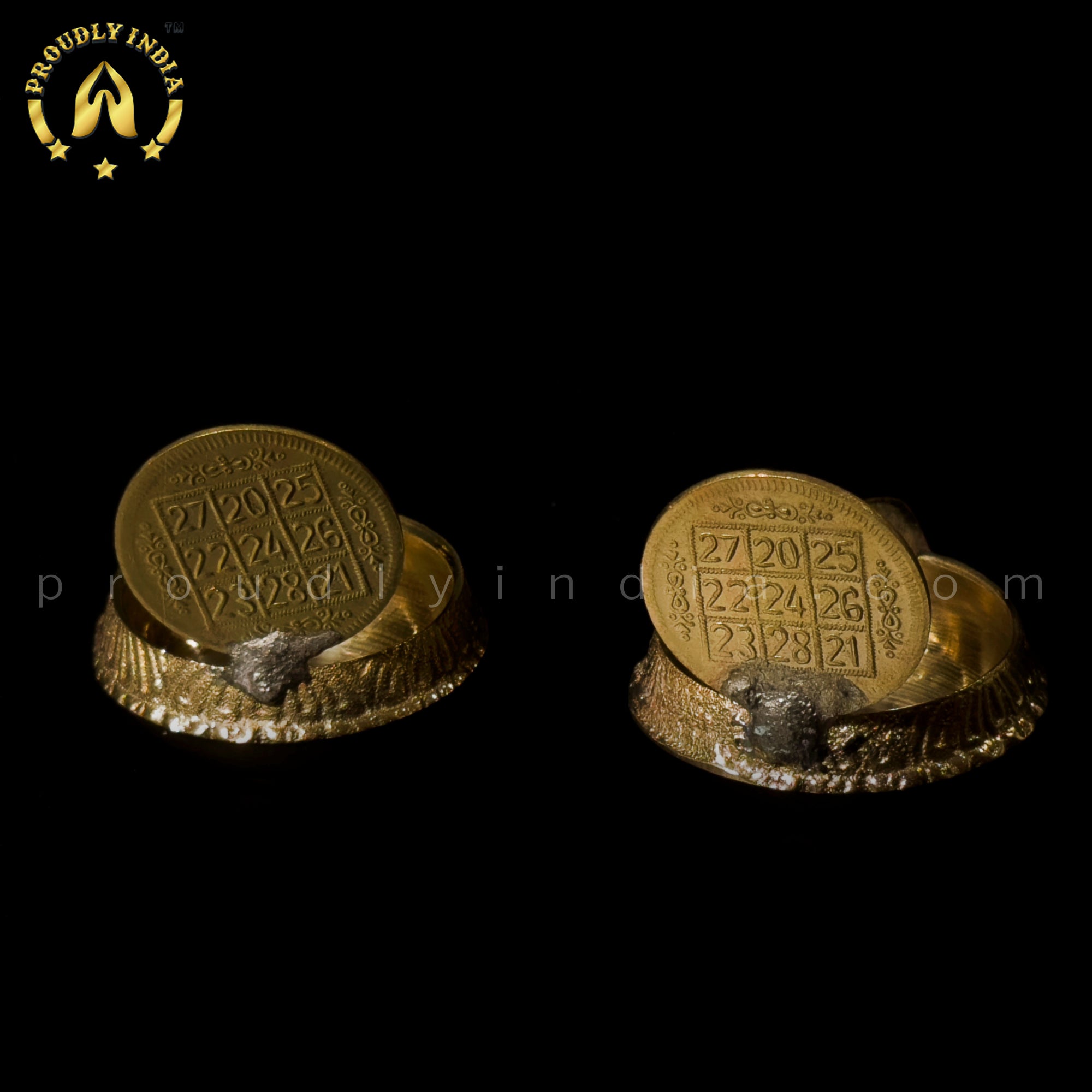 12 Kubera Lakshmi Deepam Oil Lamp with 12 Brass Coins