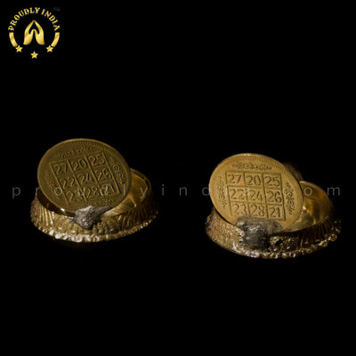 12 Kubera Lakshmi Deepam Oil Lamp with 12 Brass Coins