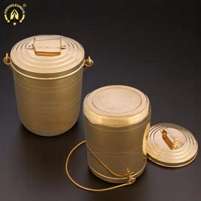 Set of 2 Brass Kitchen Storage Thooku Vali With Handle