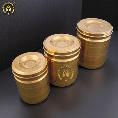 Set of 3 Brass Storage Container