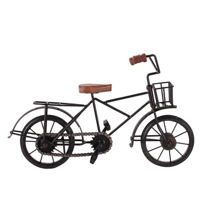 Brown & Black Wood & Metal Vintage Cycle Showpiece