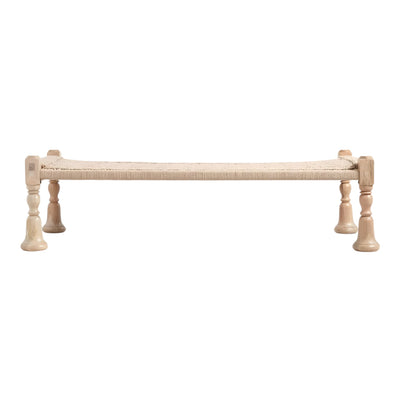 Natural Wood Beige Rope Daybed