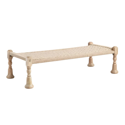 Natural Wood Beige Rope Daybed