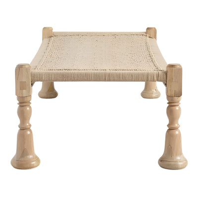 Natural Wood Beige Rope Daybed
