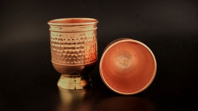 Copper Glass With Brass Stand