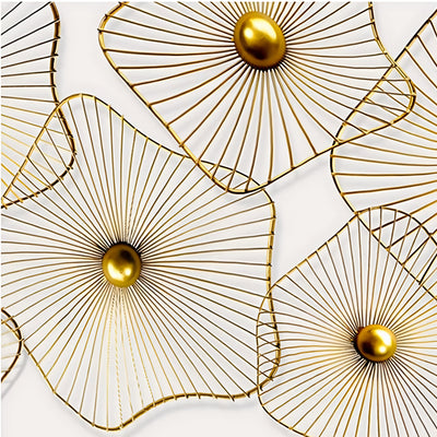 Golden Ripple Bloom Wall Art
