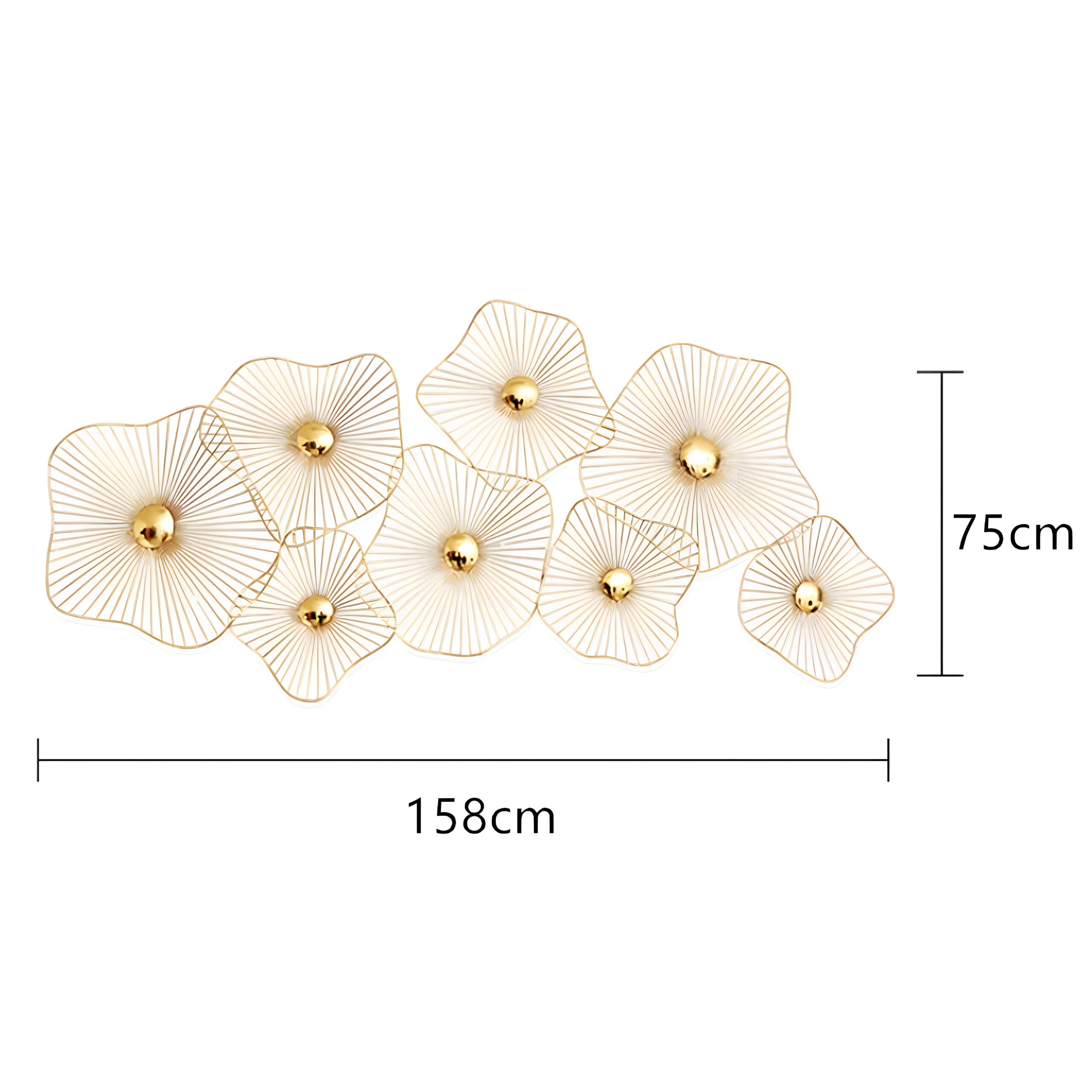 Golden Ripple Bloom Wall Art