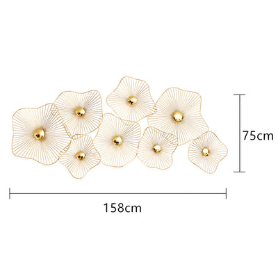 Golden Ripple Bloom Wall Art