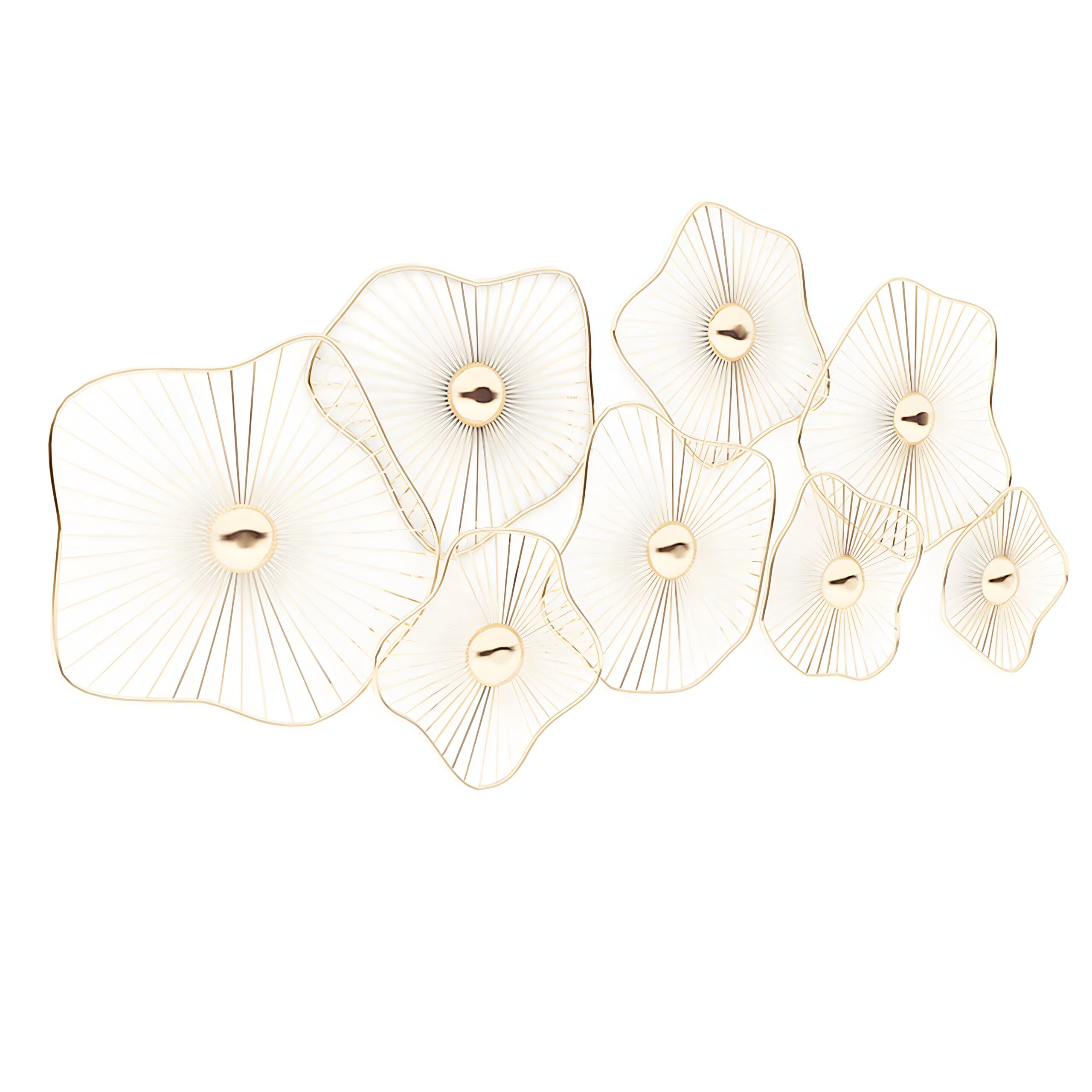 Golden Ripple Bloom Wall Art