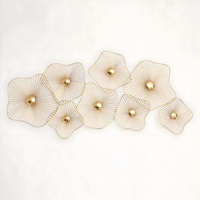 Golden Ripple Bloom Wall Art