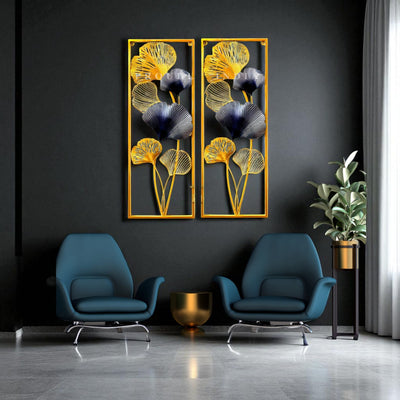 Twilight Botanica – Set of 2 Metal Floral Wall Panels