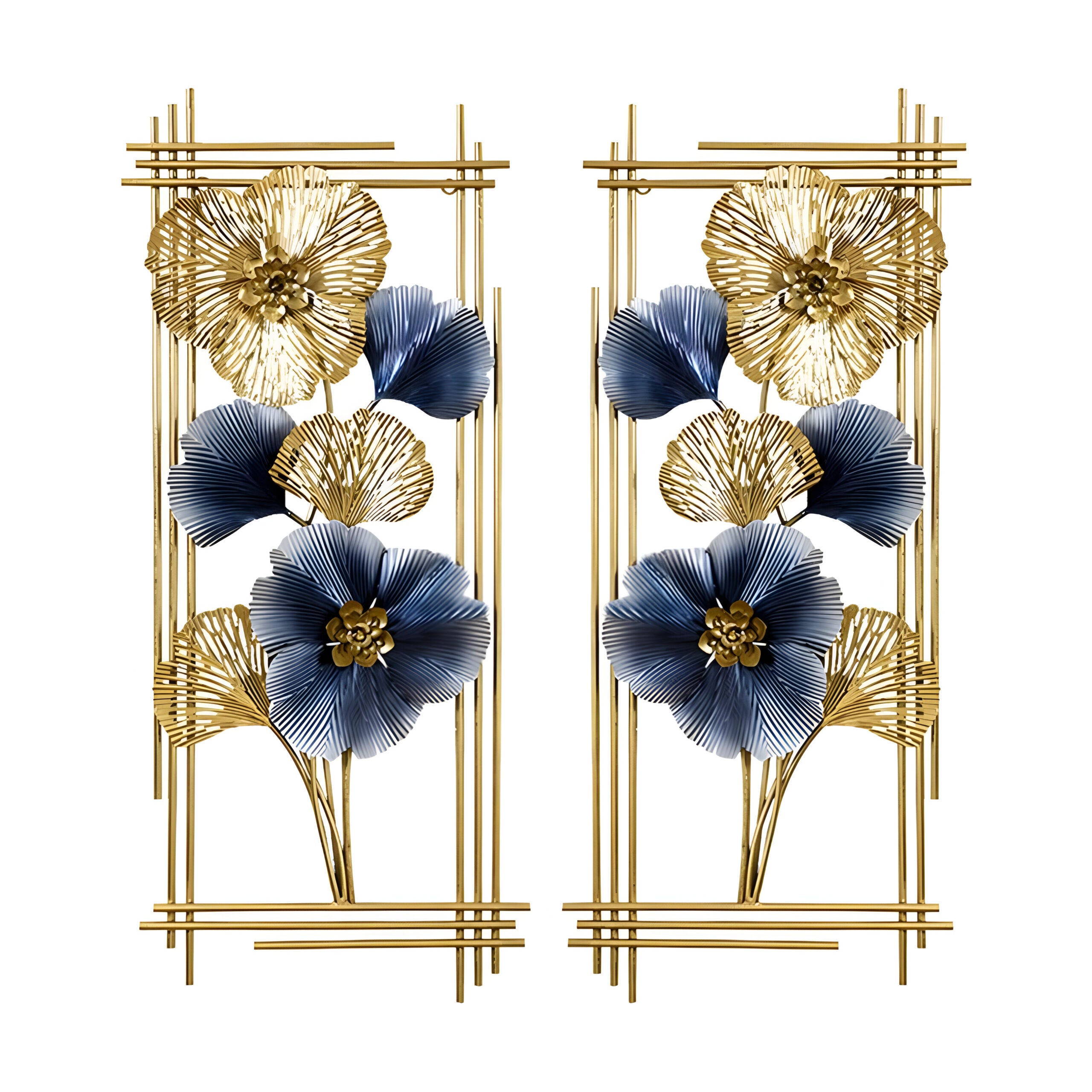 Dual Panel Midnight Bloom Floral Wall Art