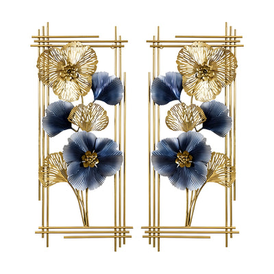 Dual Panel Midnight Bloom Floral Wall Art