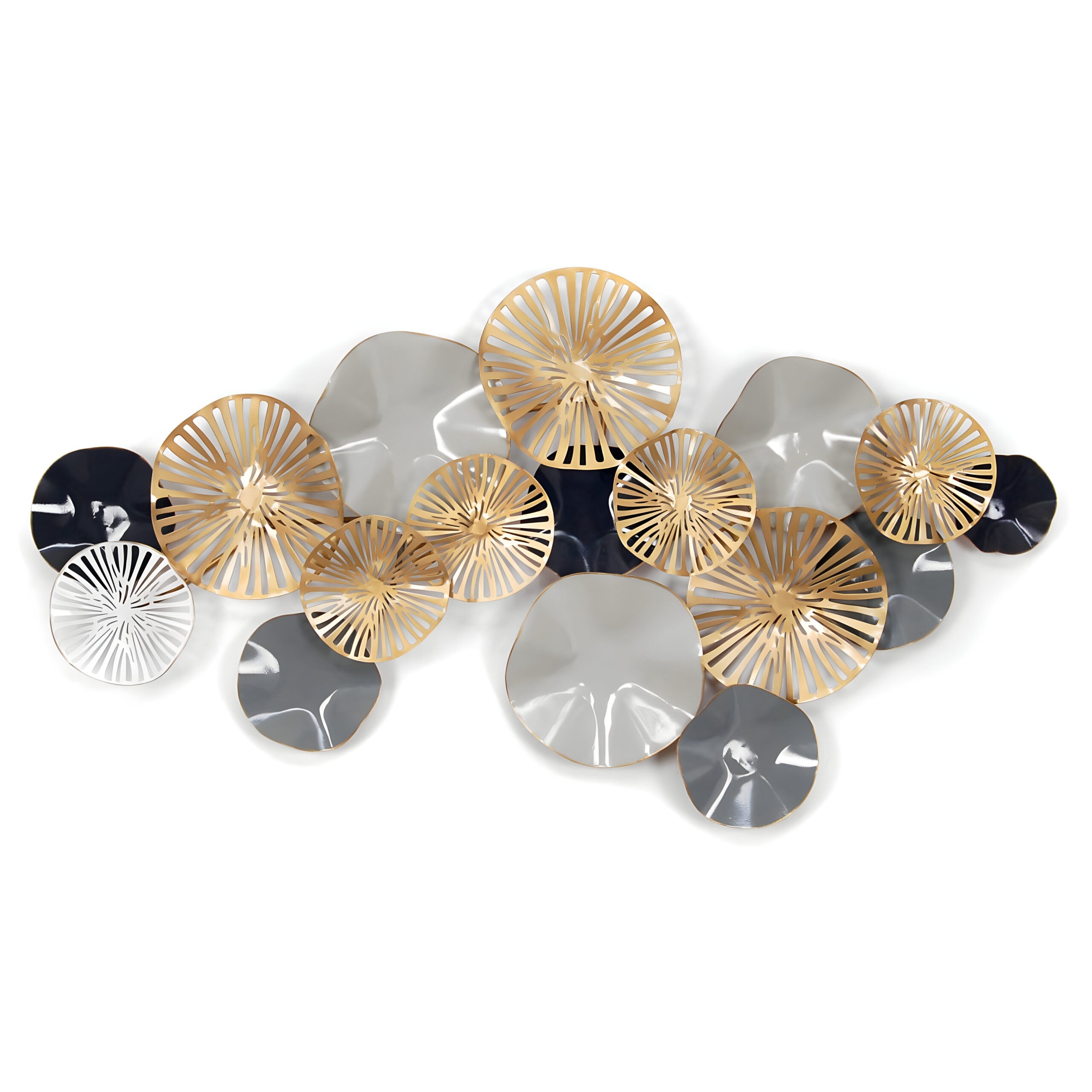 Monochrome Mirage Metallic Disc Wall Art