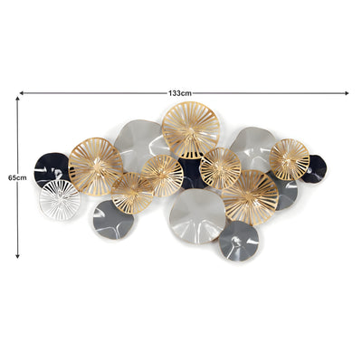 Monochrome Mirage Metallic Disc Wall Art