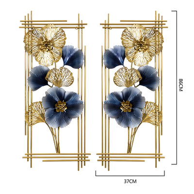 Dual Panel Midnight Bloom Floral Wall Art