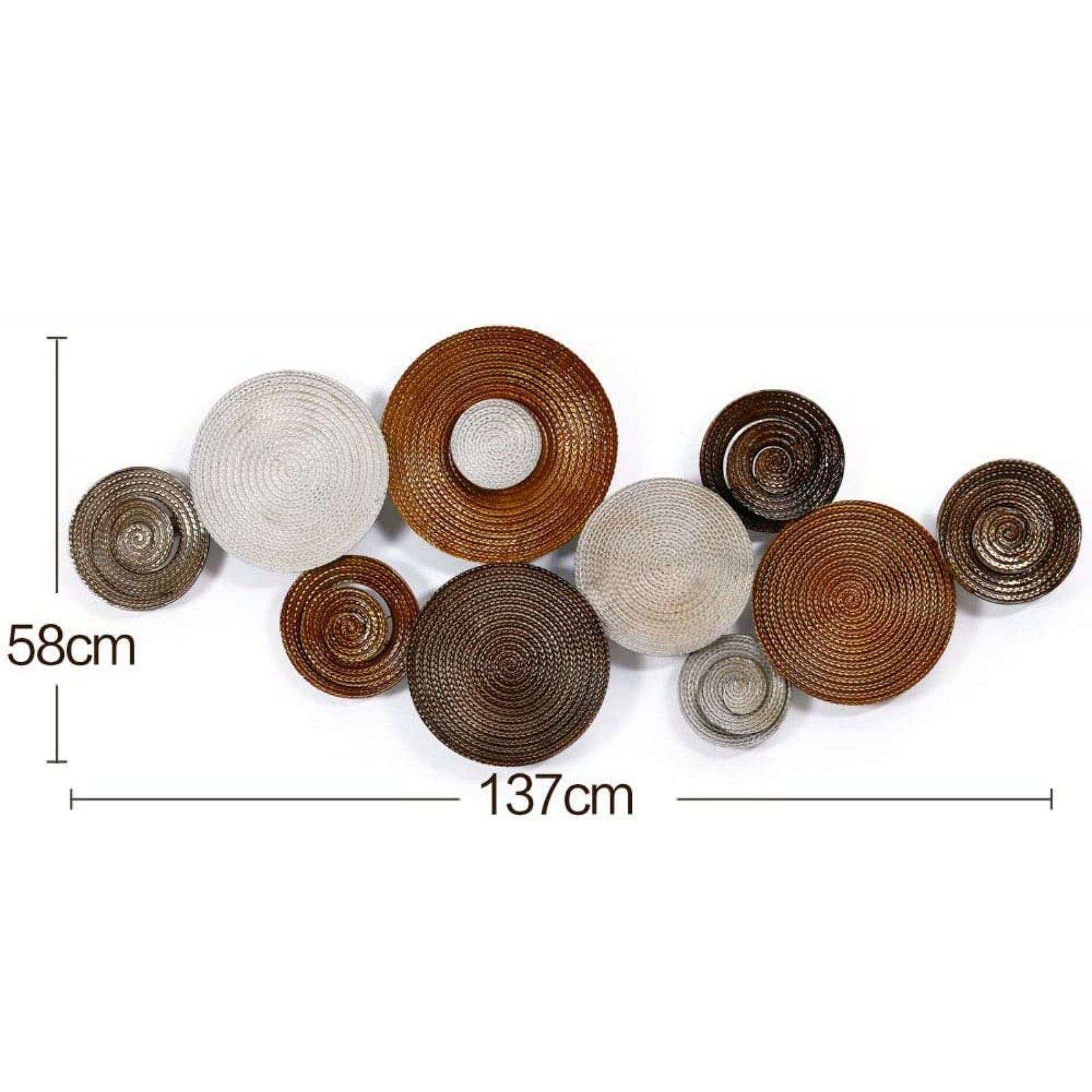 Ornamental Round Rustic Brown Gold Textured Wall Art Mural