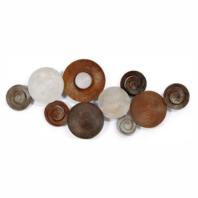 Ornamental Round Rustic Brown Gold Textured Wall Art Mural