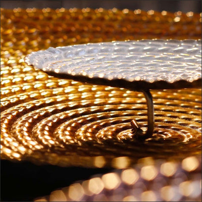Ornamental Round Rustic Brown Gold Textured Wall Art Mural