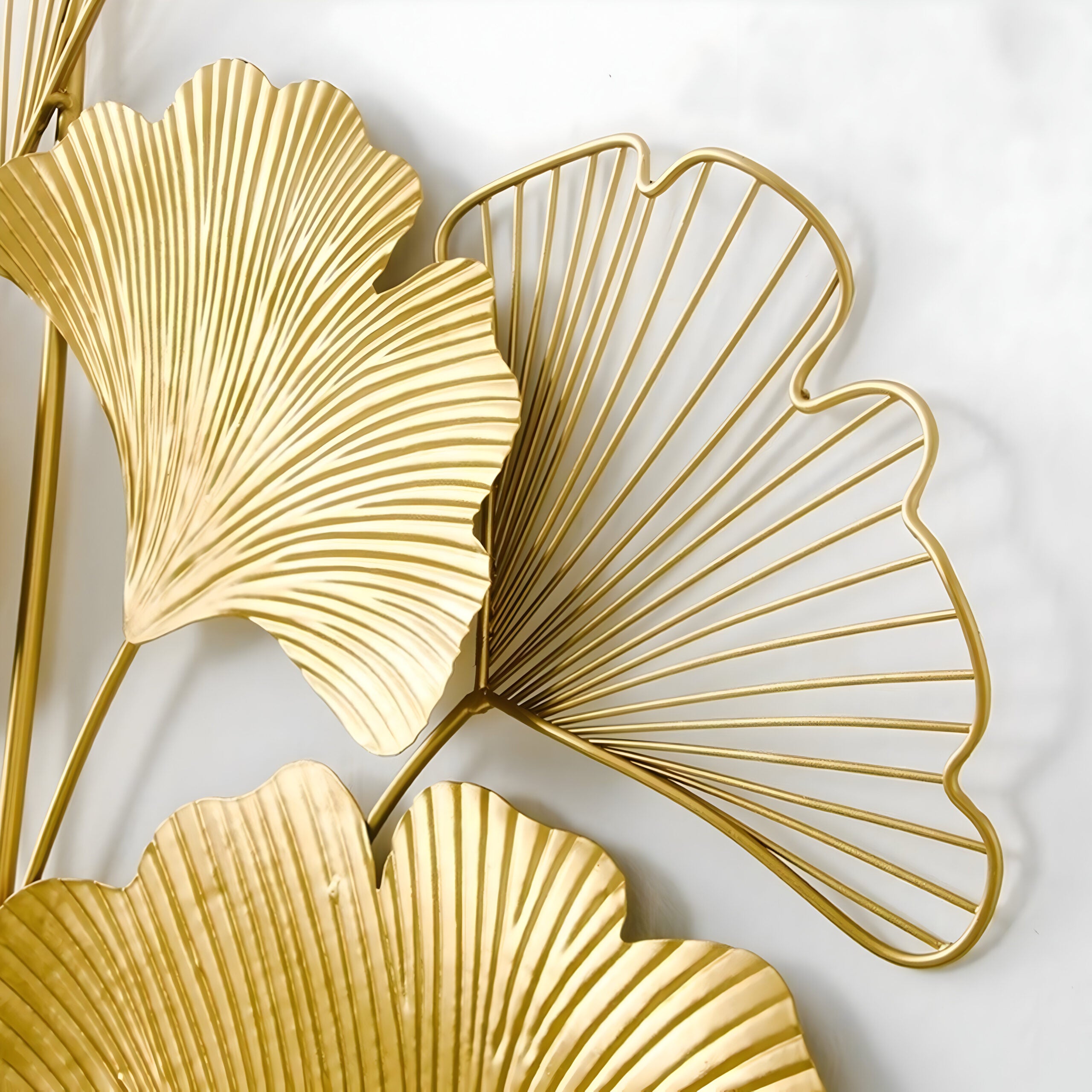 Golden Ginkgo Grace Metal Wall Mural