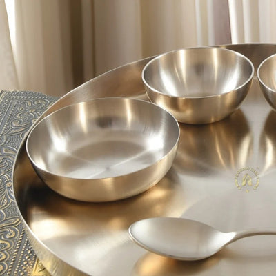 6 Piece Bronze Dinner Thali Set