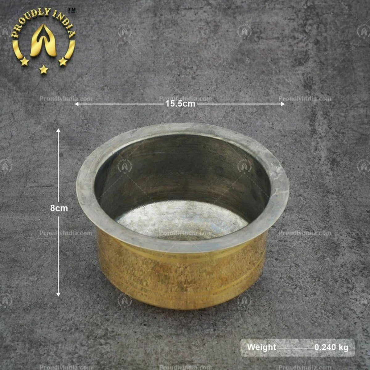 Set of 5 Brass Pot with Tin Lining | Vena Vessel