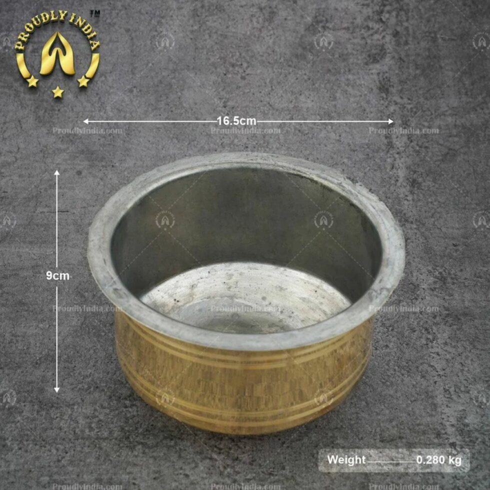 Set of 5 Brass Pot with Tin Lining | Vena Vessel