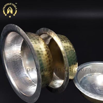 Set of 5 Piece Brass Langadi Set | Nested Brass Pot Set