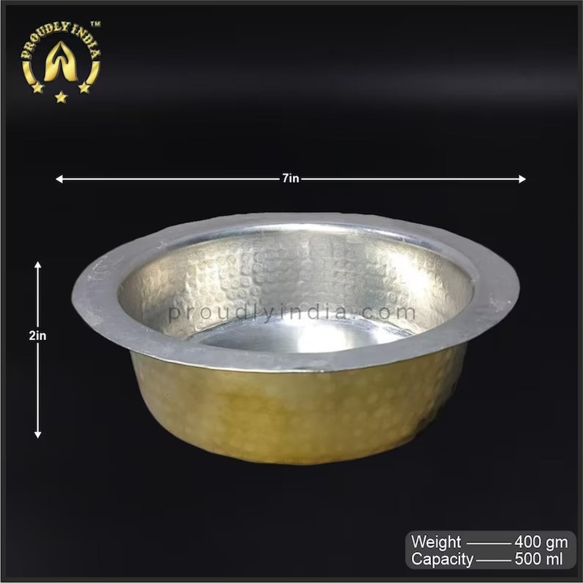 Set of 5 Piece Brass Langadi Set | Nested Brass Pot Set