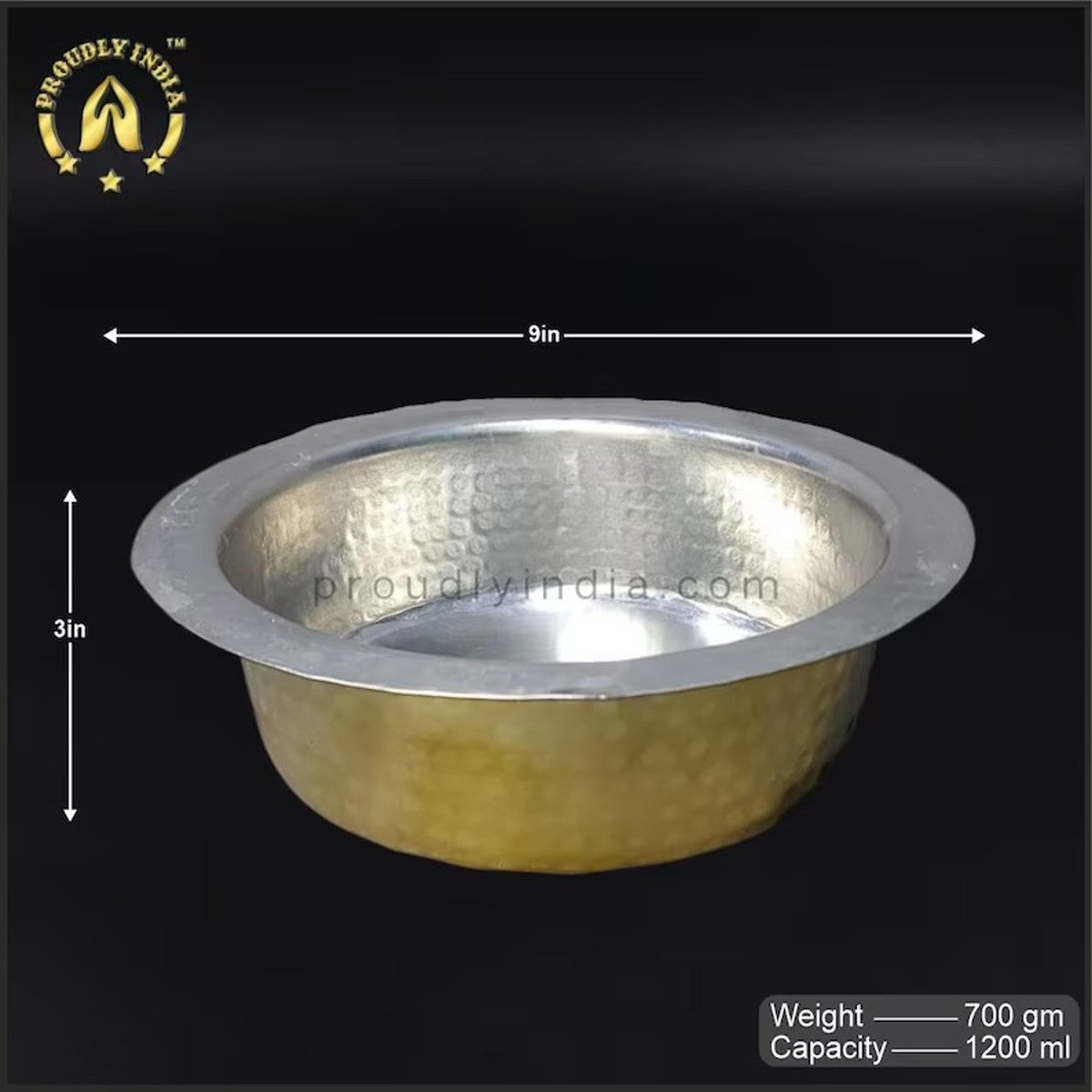 Set of 5 Piece Brass Langadi Set | Nested Brass Pot Set
