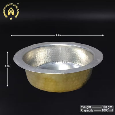 Set of 5 Piece Brass Langadi Set | Nested Brass Pot Set