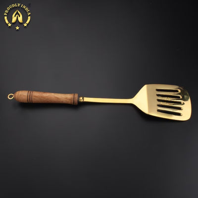 Brass Spatula With Wooden Handle