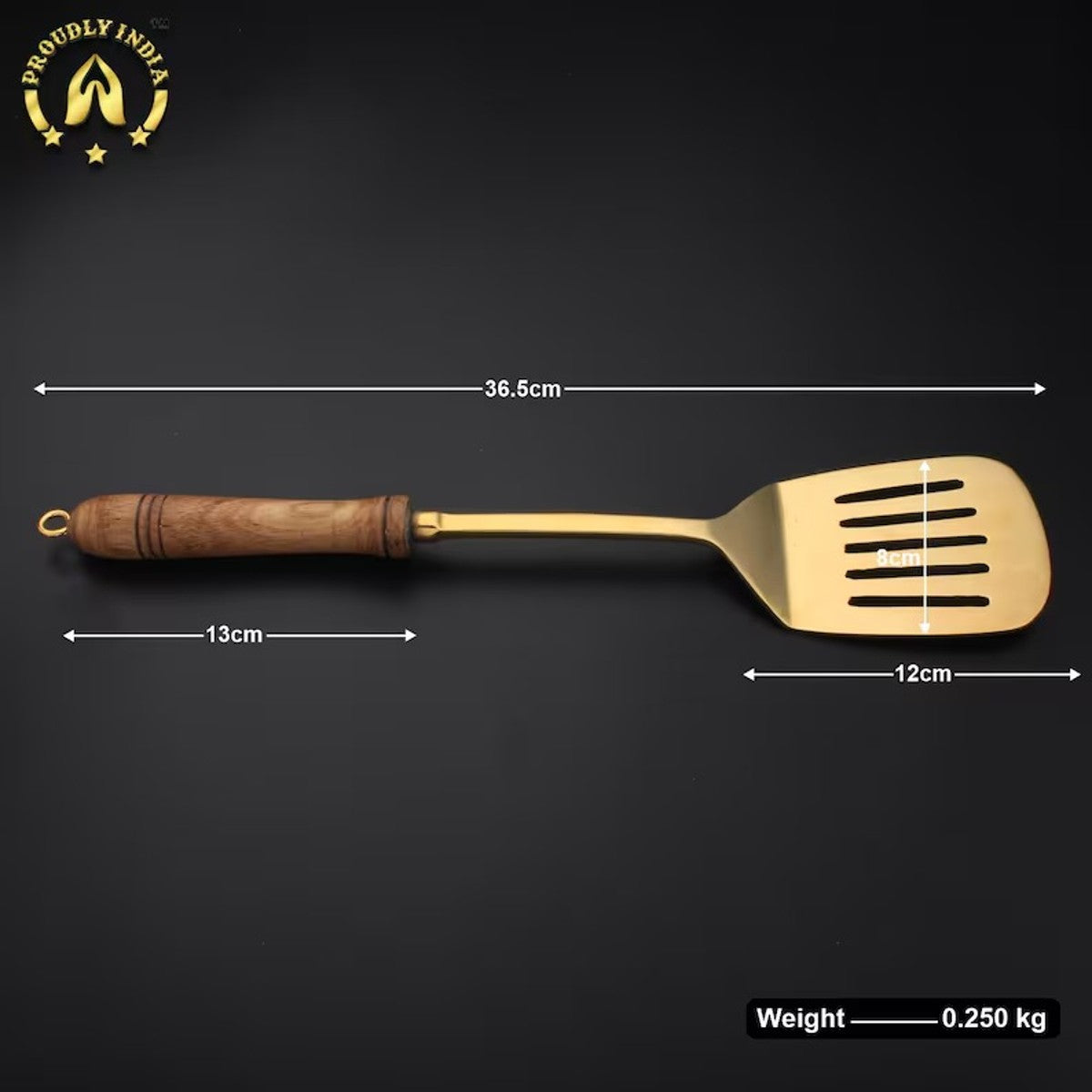 Brass Spatula With Wooden Handle