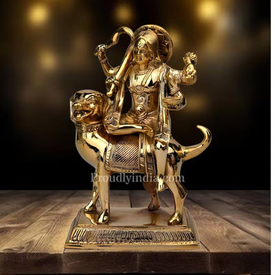 9.75" Brass Kaala Bhairavar Statue