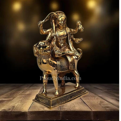 9.75" Brass Kaala Bhairavar Statue