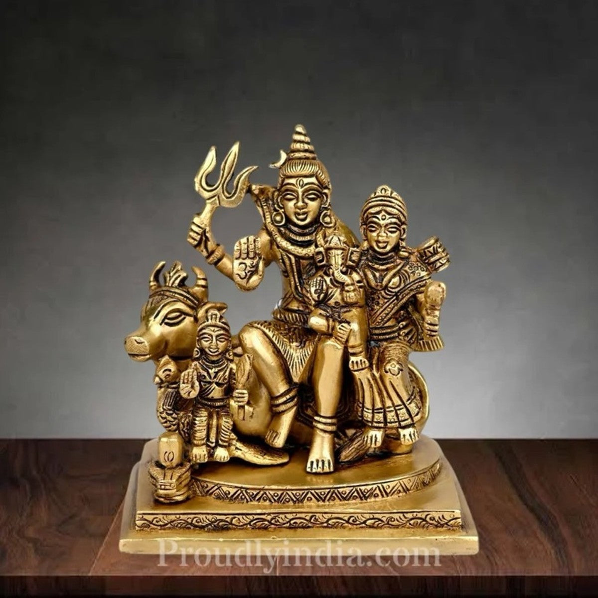 Exclusive 6.5 Brass Shiva Family Statue